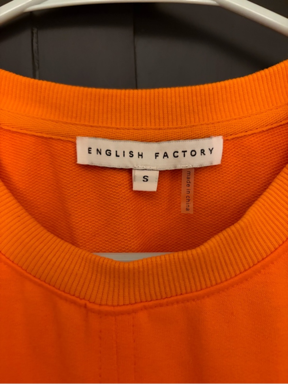 English Factory Bright Orange Crewneck Sweatshirt mixed media dress